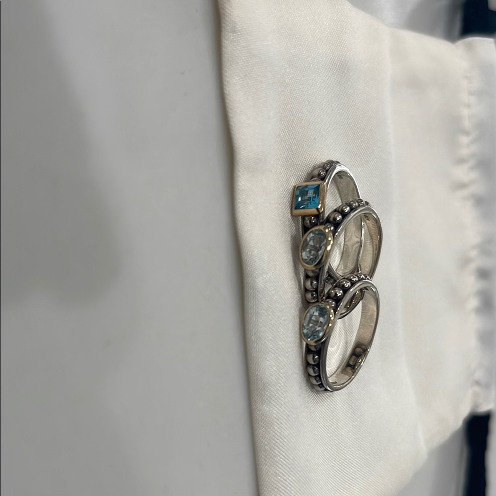 Silver Rings with Blue Gemstones